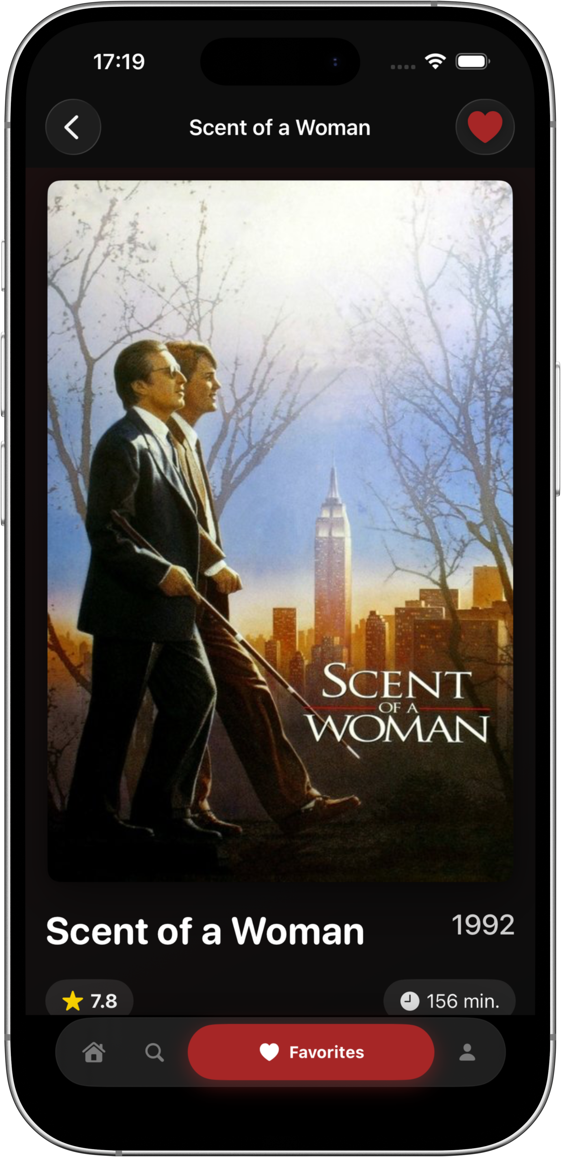 Movie App arama ekranı