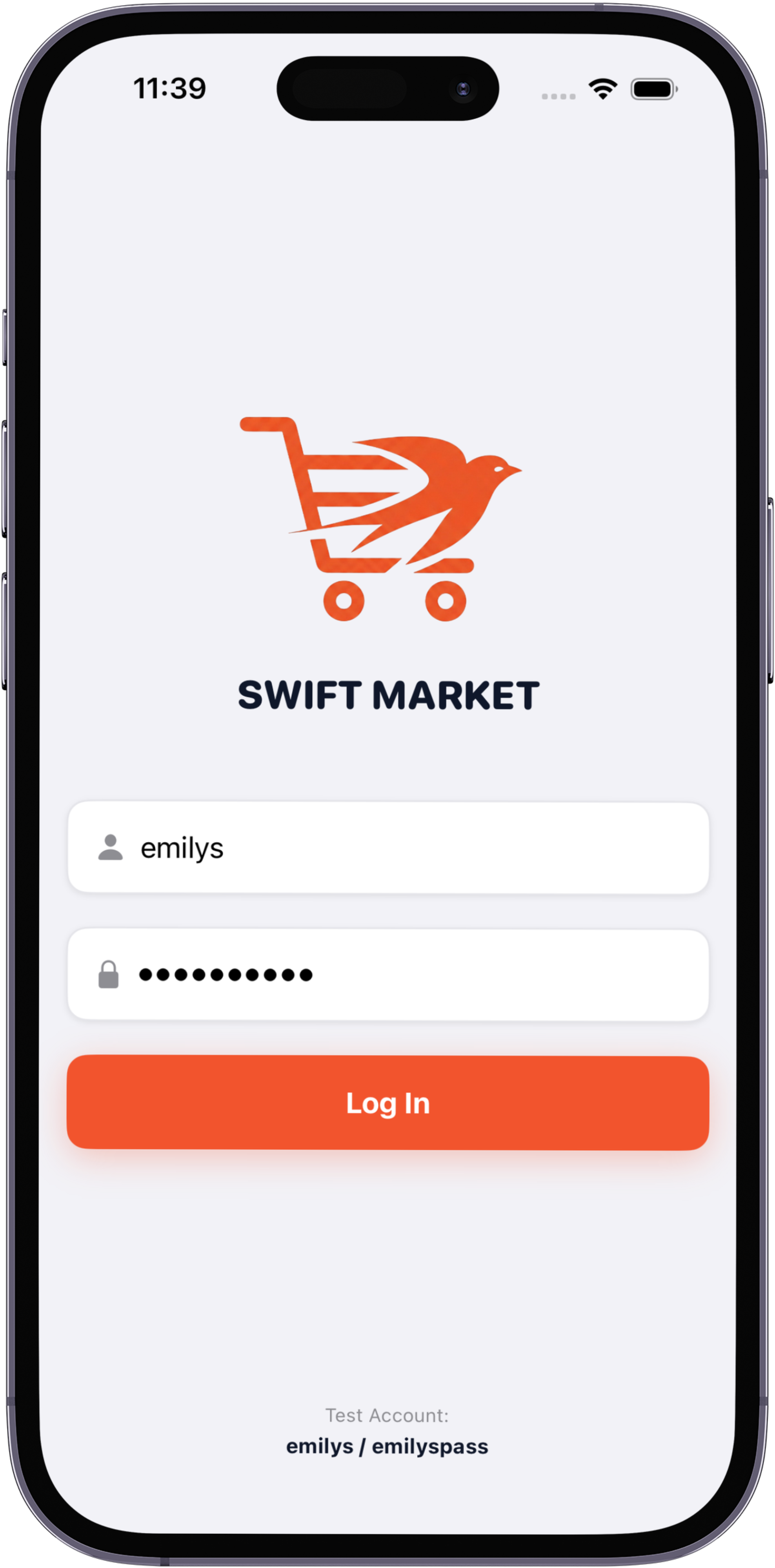 Swift Market arama ekranı